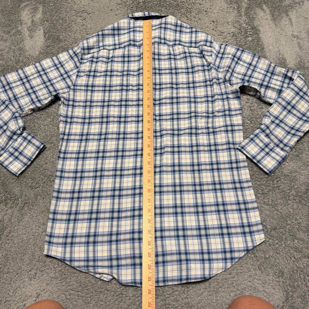 Peter Millar Shirt Mens Medium Blue Plaid Flannel Long Sleeve - Picture 5 of 7